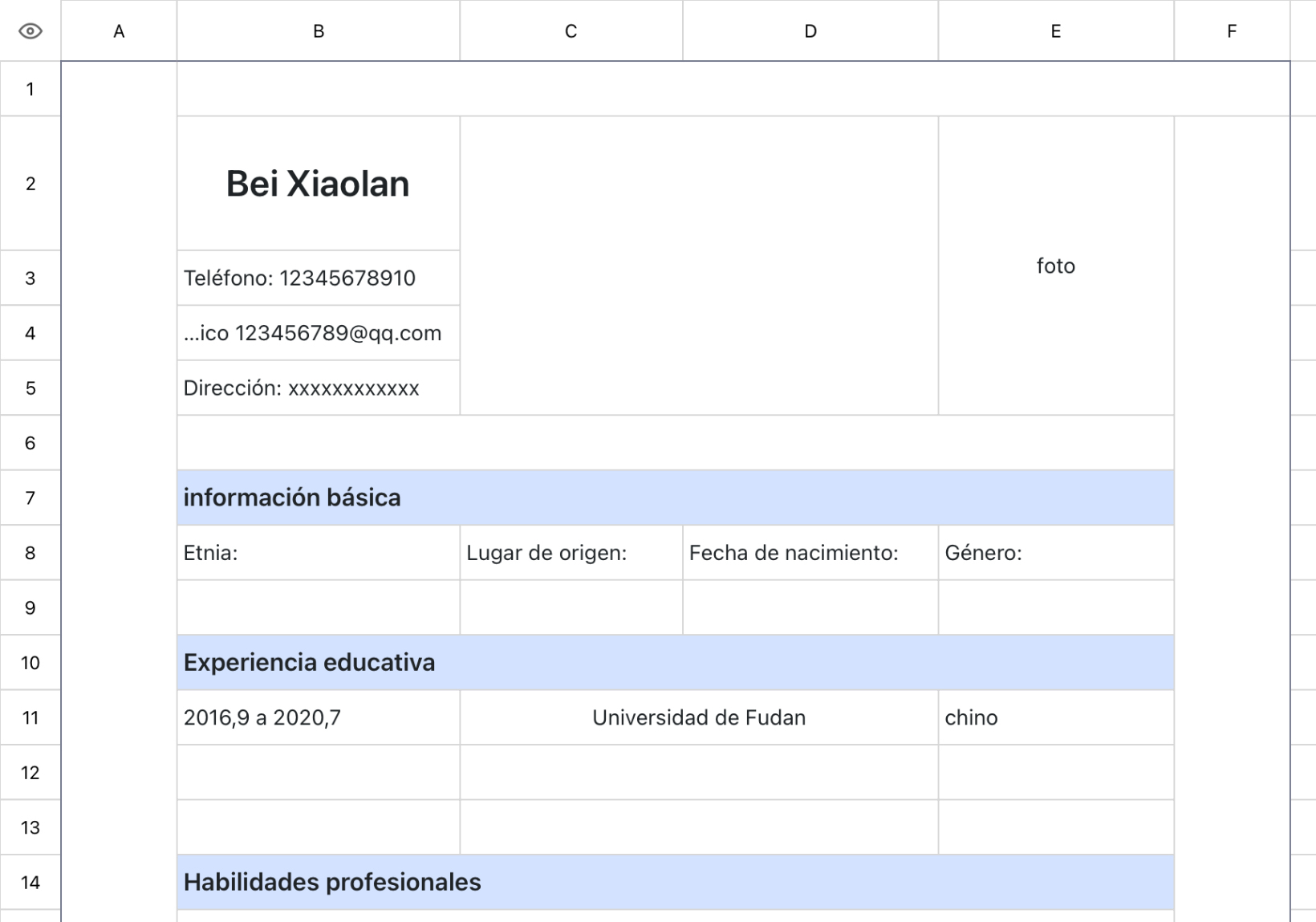 Currículum de búsqueda de empleo 3